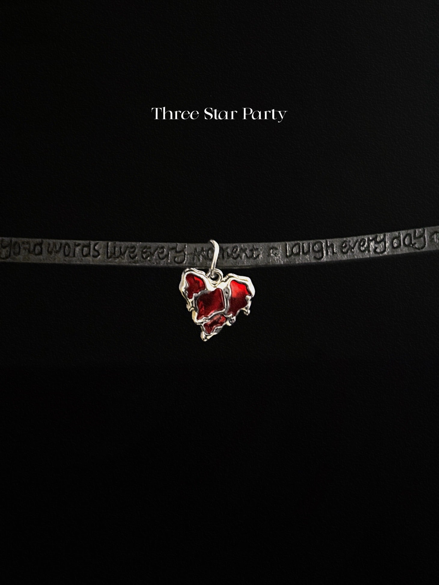 ACON Affirmation Lava Heart Choker: Positive Quotes on Leather