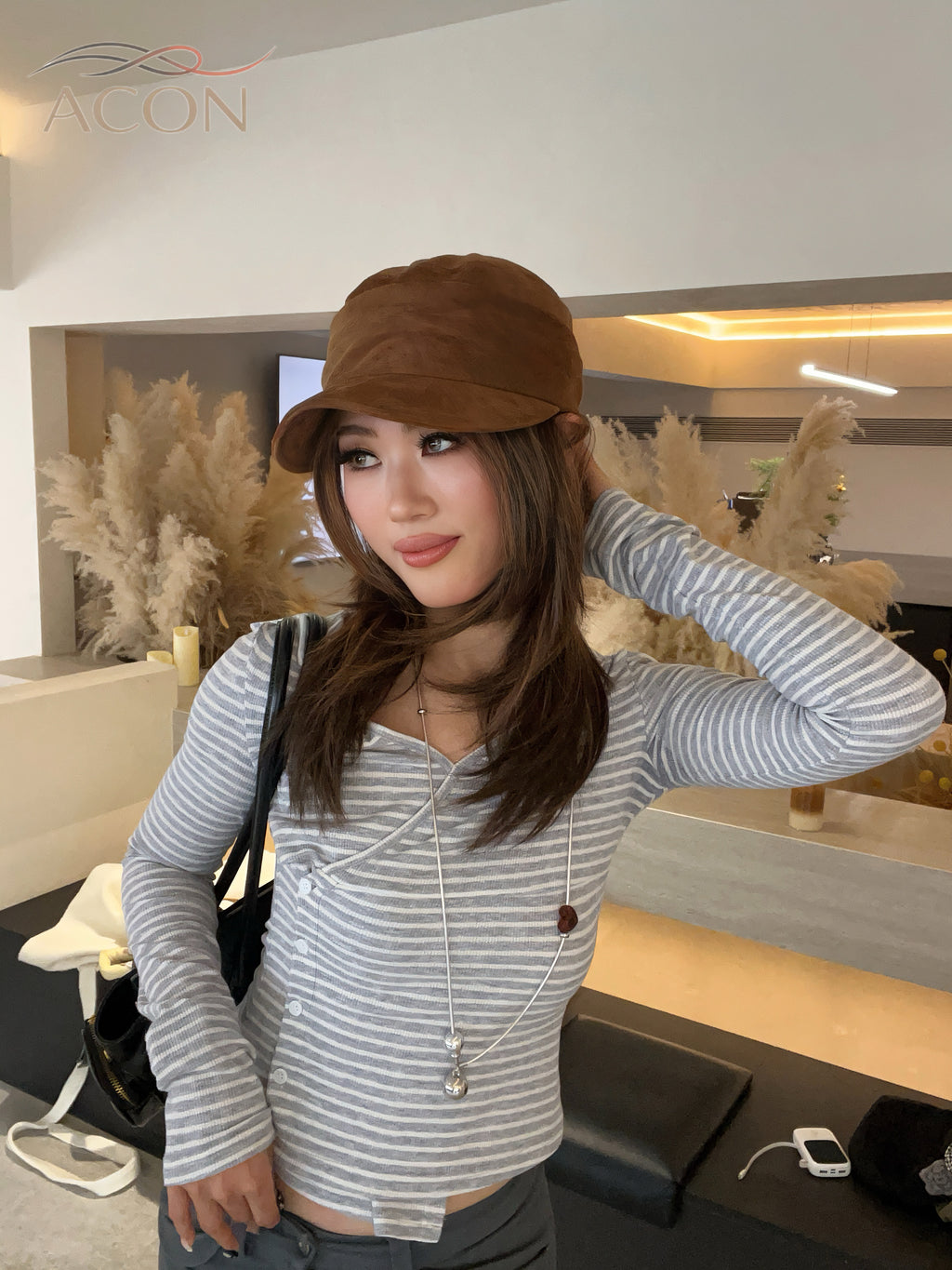 ACON Classic Brown Newsboy Cap - Vintage Baker Boy Hat