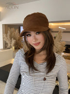 ACON Classic Brown Newsboy Cap - Vintage Baker Boy Hat