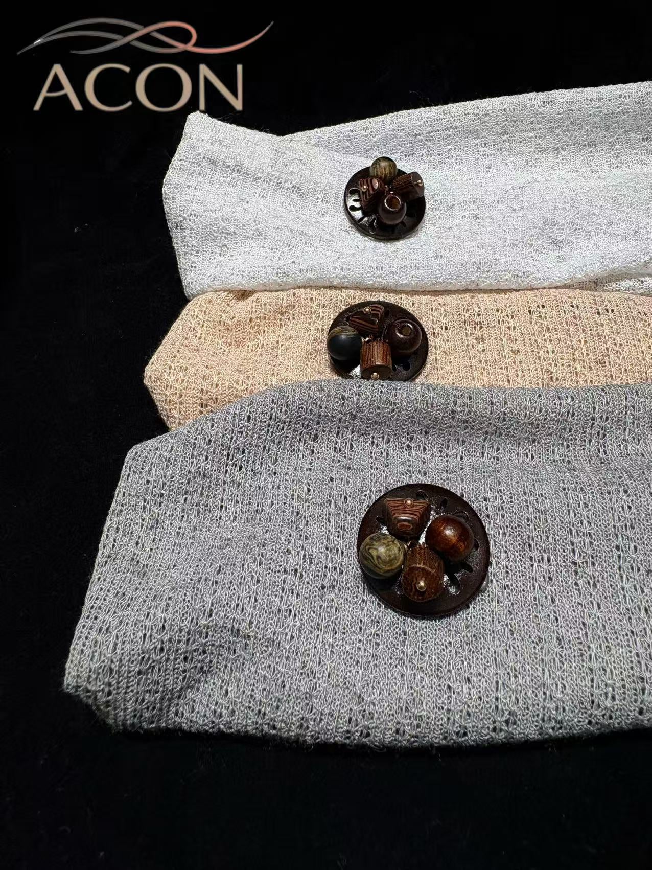 ACON|Linen Knit Wide Headband – Breathable, Stretchy & Minimal