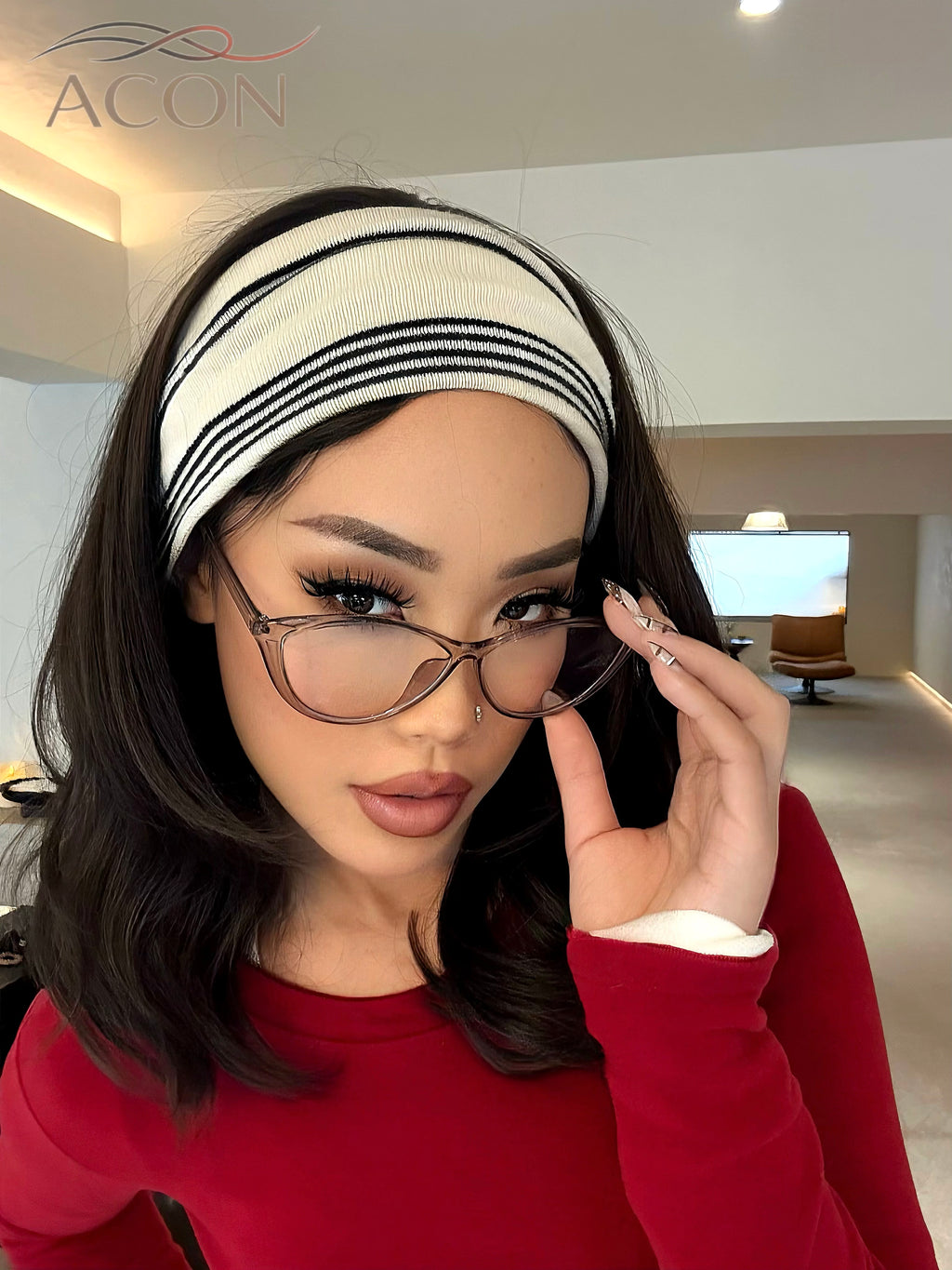 ACON TikTok Viral Wide Striped Headband - Sports & Yoga Hair Band