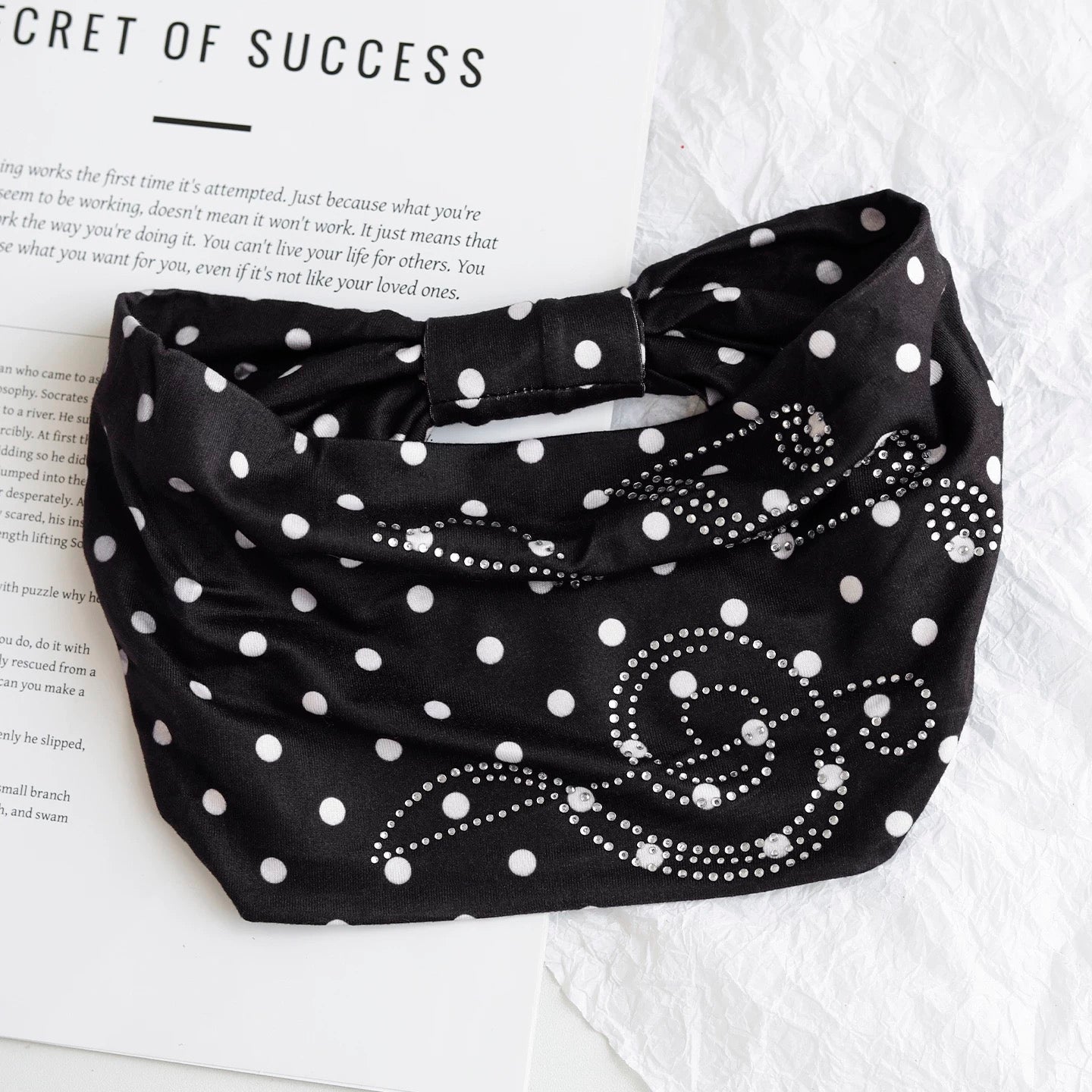 ACON  VINTAGE POLKA DOT RHINESTONE HEADBAND