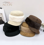 ACON Classic Black Fur Beret - French Vintage Artist Hat