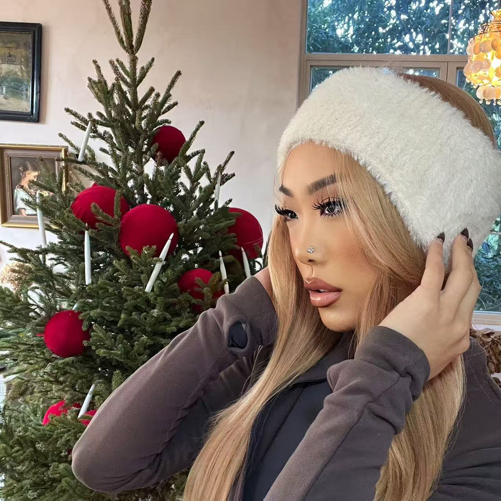 ACON Womens Ear Warmers Headbands Winter Warm Fuzzy Cable Knit Head Wrap Fleece Lined Gifts