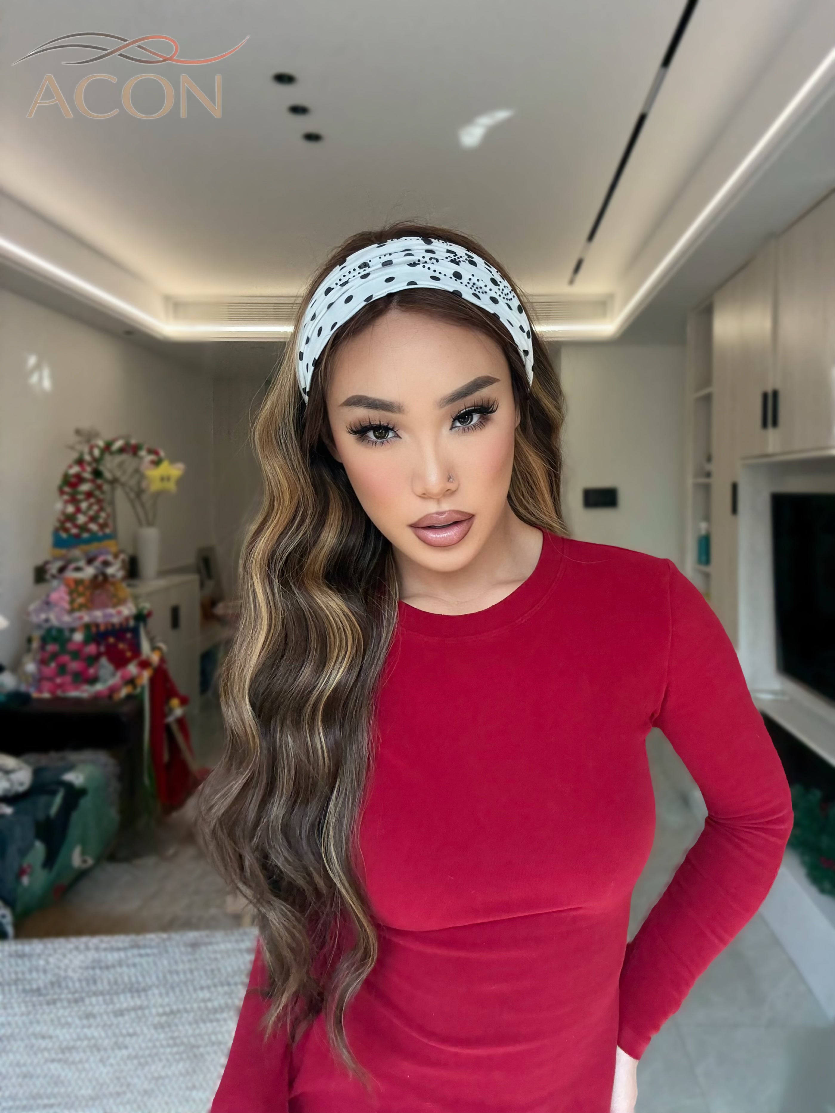 ACON  VINTAGE POLKA DOT RHINESTONE HEADBAND