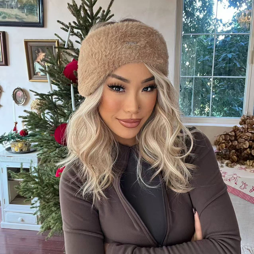 ACON Womens Ear Warmers Headbands Winter Warm Fuzzy Cable Knit Head Wrap Fleece Lined Gifts