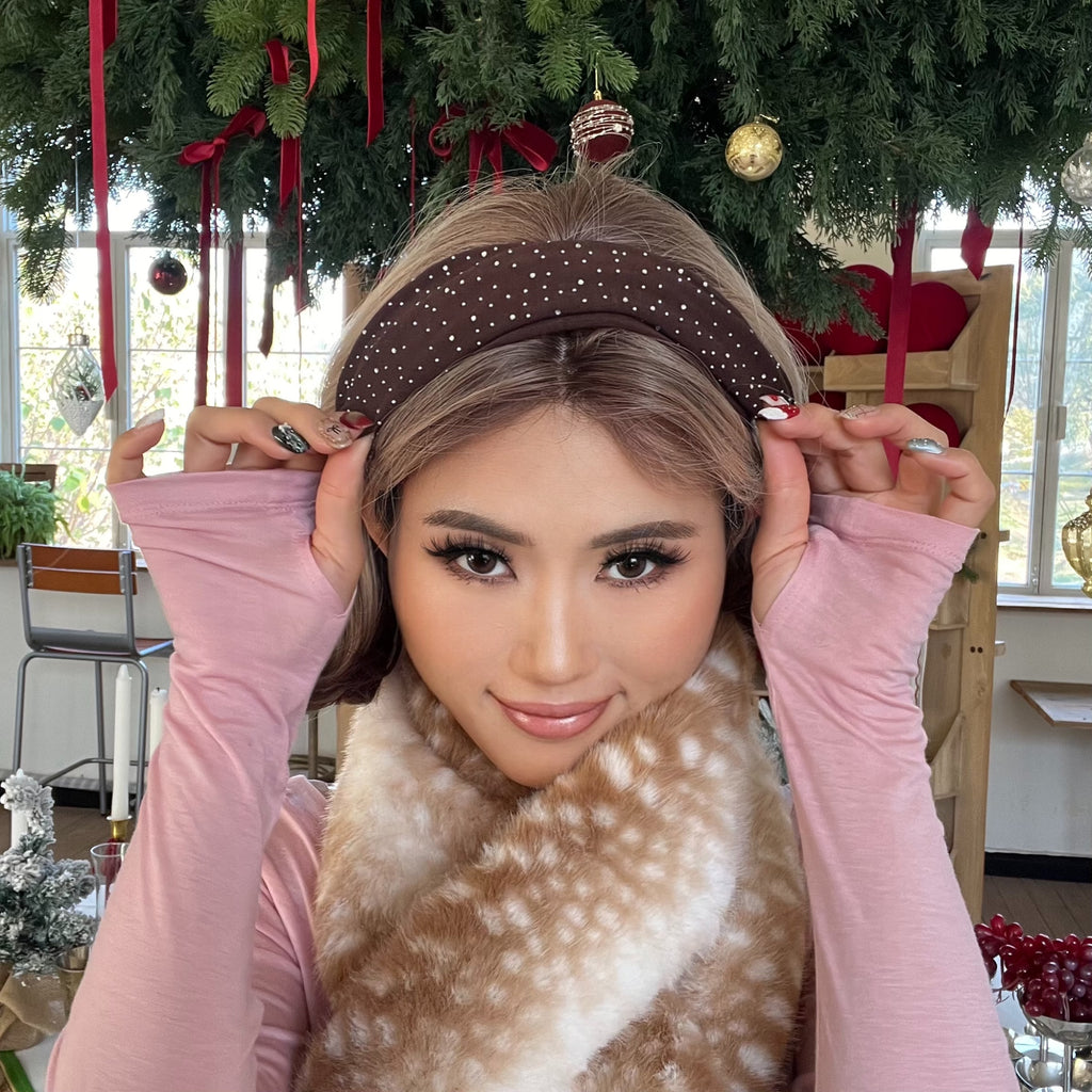 ACON Winter Headbands for Women – Warm Head Wraps, Earmuff Style Ear Warmers, Cozy Headwrap for Running, Womens Outdoors Gear & Accessories - Chunky Sequin